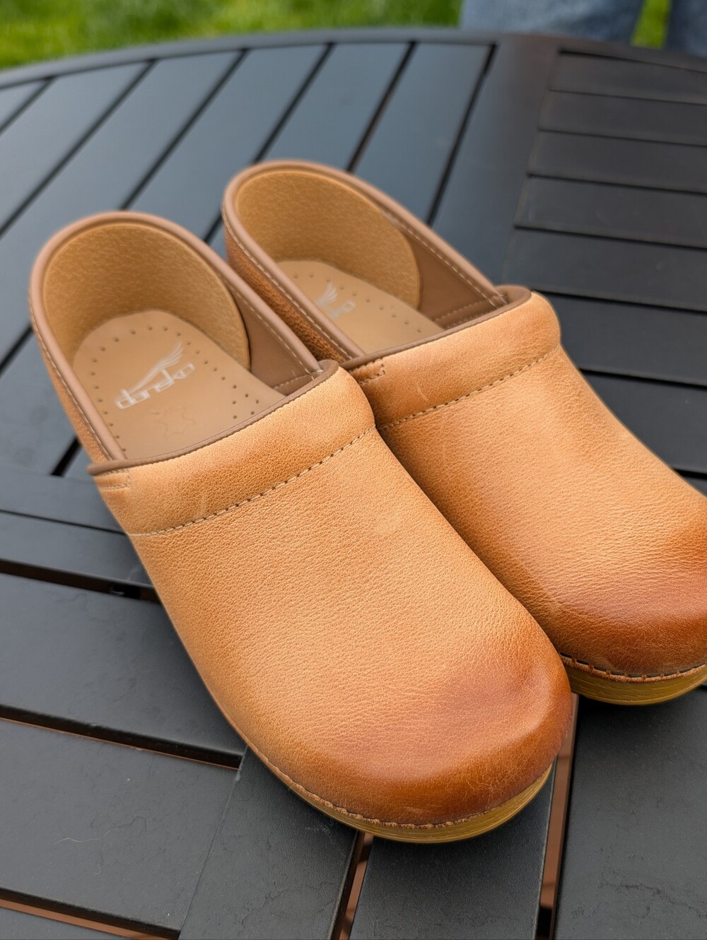 Dansko Women's Honey Distressed Leather Clogs